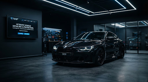 Detailed black performance car